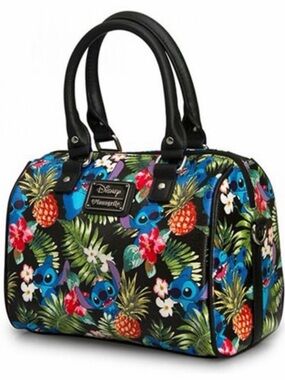 Disney Loungefly Lilo & Stitch Hawaiian Print Pebble Cross-Body Duffle Purse